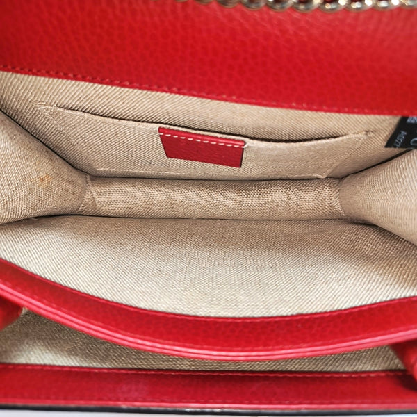 Interlocking G Small Calfskin Red