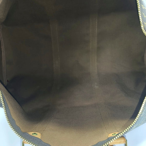 KEEPALL 50 Monogram Coated Canvas Brown