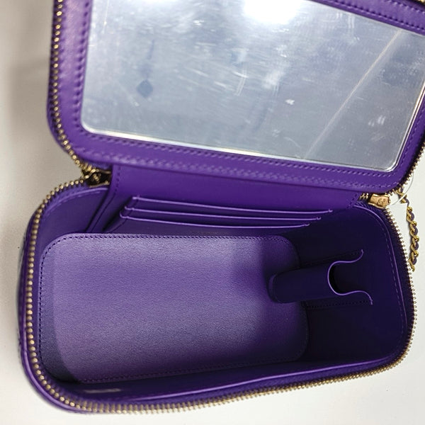 VANITY CASE Small Quilted Calfskin Purple