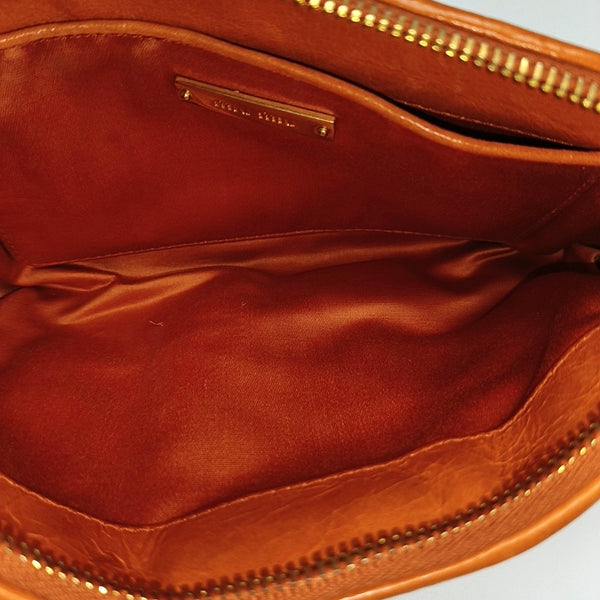 Quilted Lambskin Clutch Orange