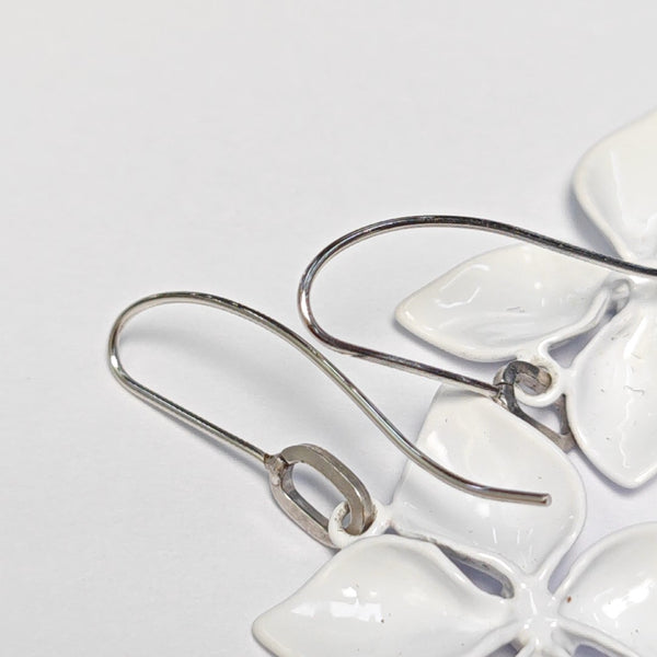 Girly Metal White Earrings