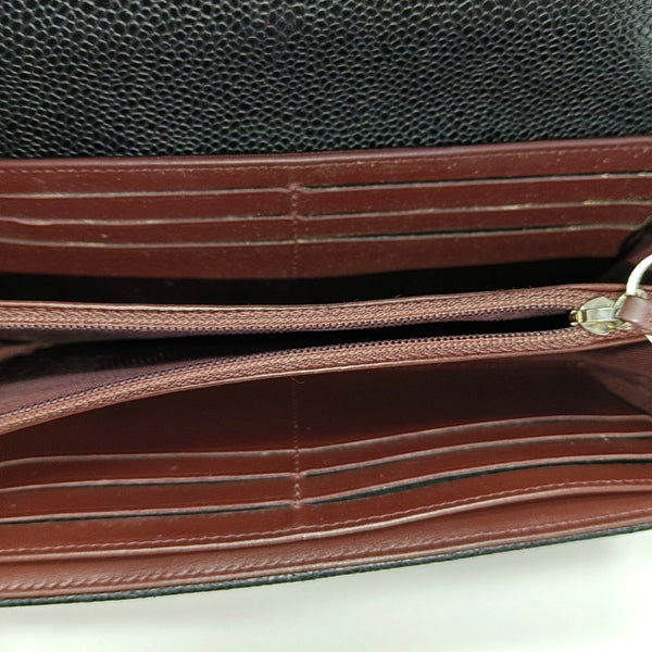 CLASSIC FLAP Mini Quilted Grained Calfskin Black Wallet
