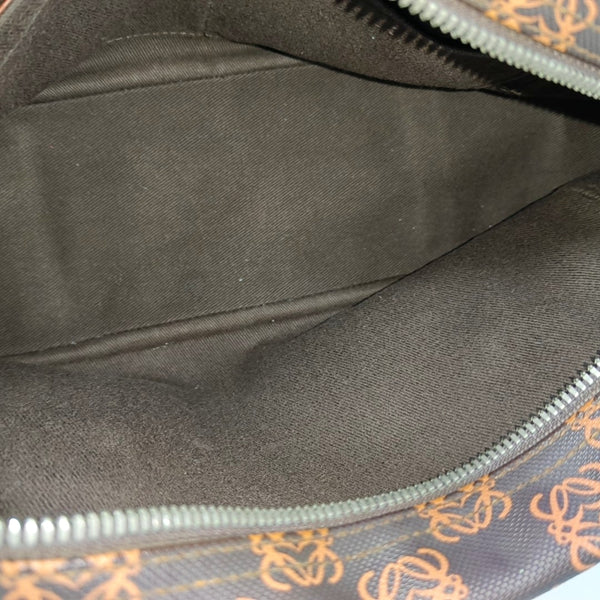 Monogram Coated Canvas Top Handle Bag Brown