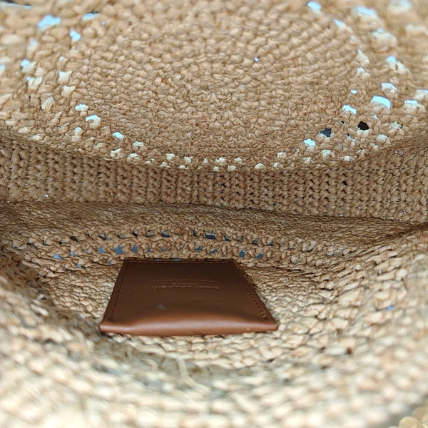 Straw Shoulder Bag Brown