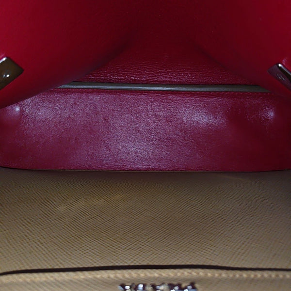 Saffiano Calfskin Shoulder Bag Brown