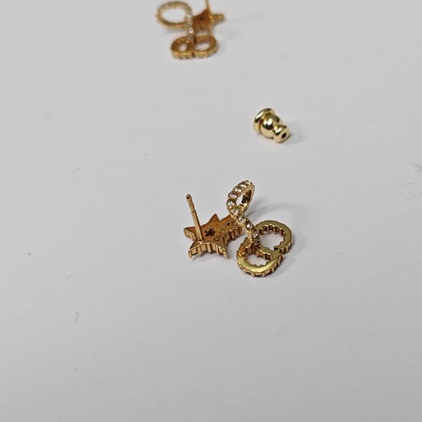 Clair D Lune Metal Gold Stud Earrings