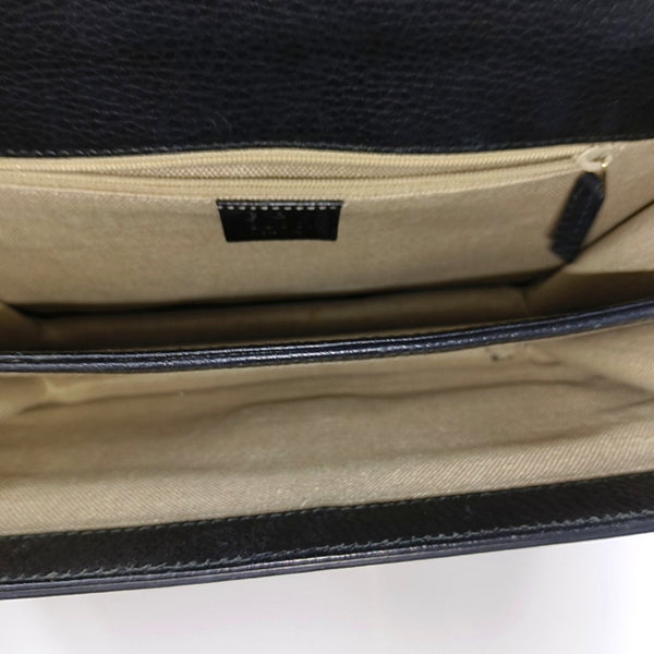 Interlocking G Large Calfskin Black