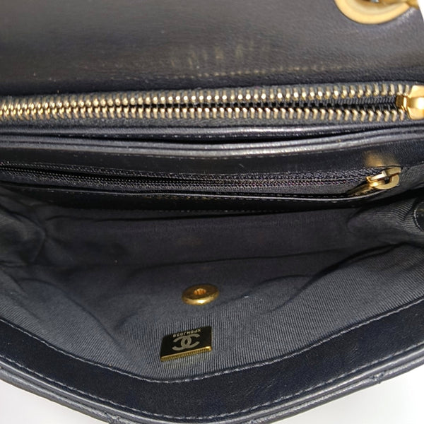 Quilted Lambskin Shoulder Bag Small Black
