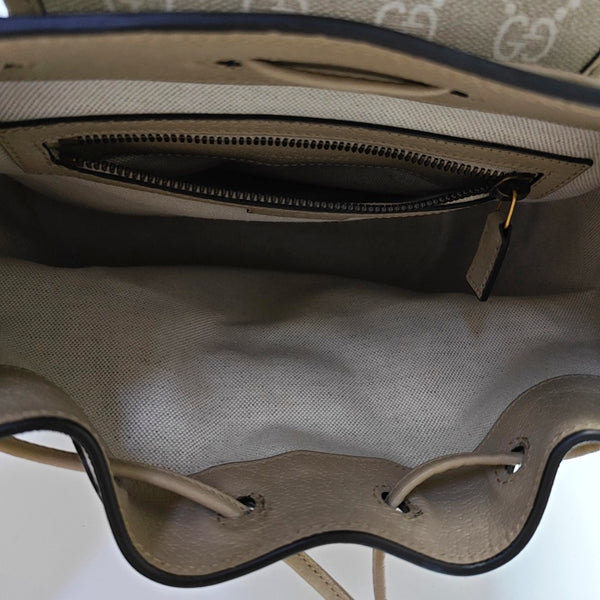 Monogram Coated Canvas Backpack Beige