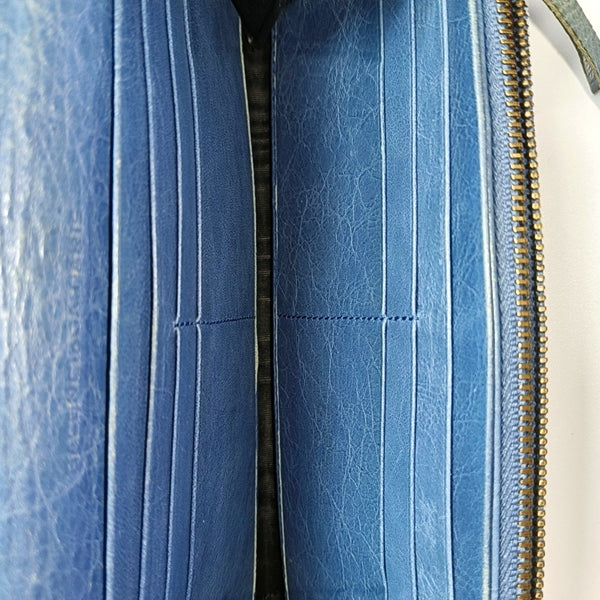 Authenticated pre-owned Classic City Lambskin Blue Wallet - Wallet at Looply