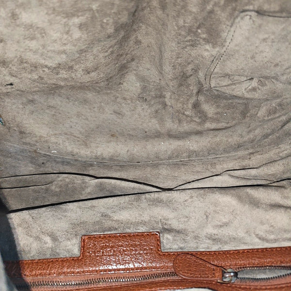 Calfskin Top Handle Bag Brown