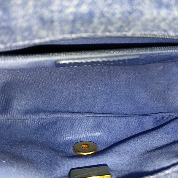 CLASSIC FLAP Mini Quilted Denim Blue