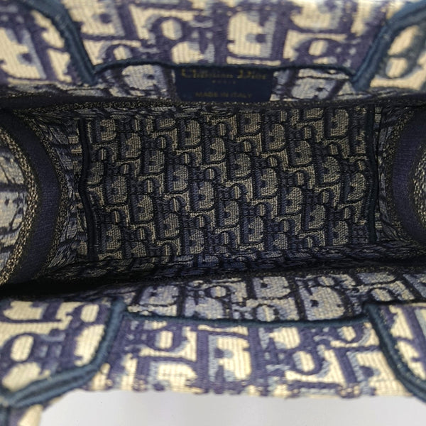 Book Tote Small Oblique Canvas Blue