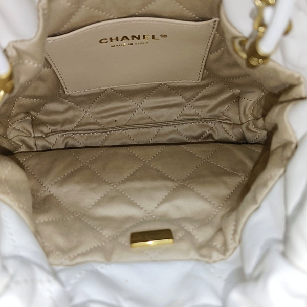 CHANEL 22 Mini Quilted Calfskin White