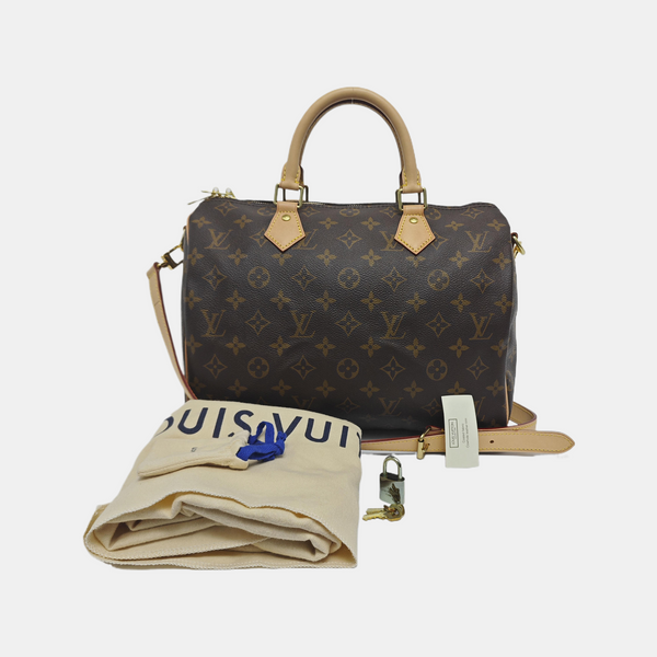 SPEEDY 30 Monogram Coated Canvas Brown