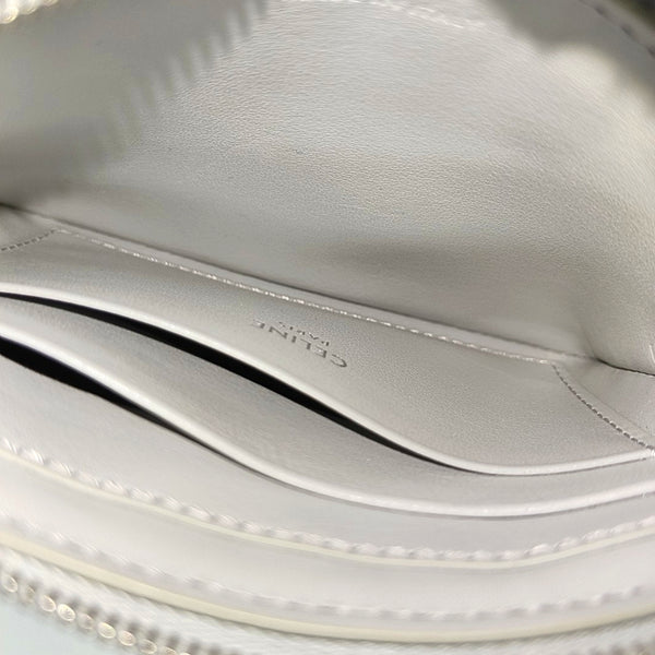 C CHARM Quilted Calfskin Gray Coin Purse