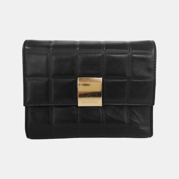 CHOCOLATE BAR Lambskin Black Wallet