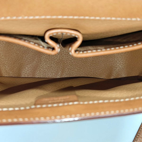 Coated Canvas Shoulder Bag Brown