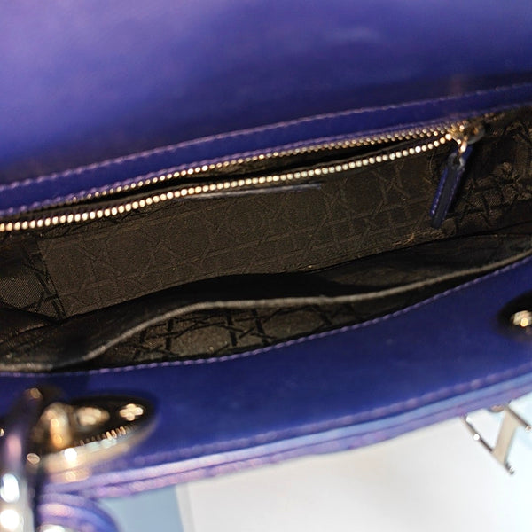 Lady Dior Small Cannage Lambskin Blue