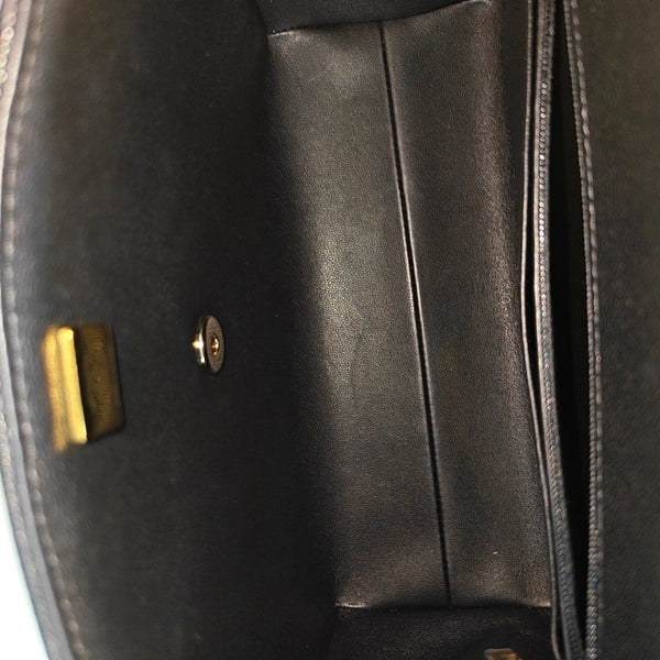 CLASSIC FLAP Small Quilted Grained Calfskin Black