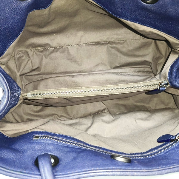 Lambskin Top Handle Bag Blue