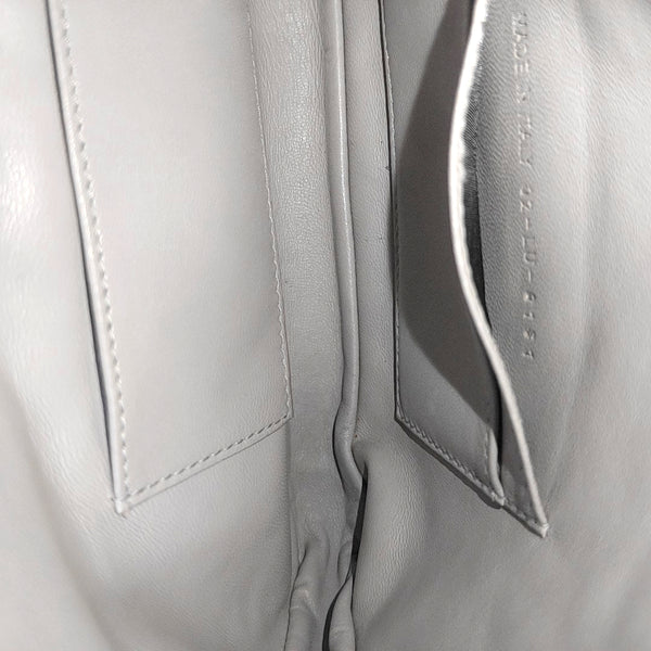 Cannage Calfskin Shoulder Bag Gray