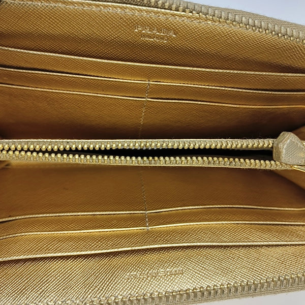 Saffiano Calfskin Wallet Gold