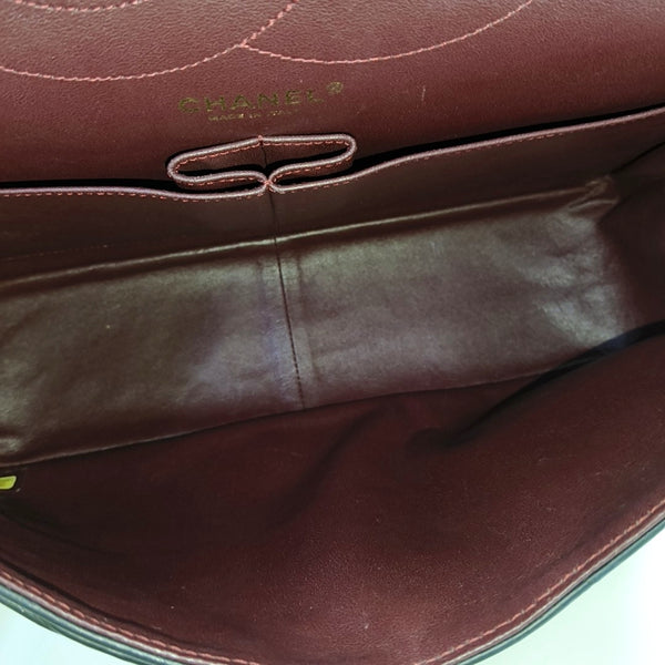 2.55 Maxi Quilted Waxed Cafskin Black