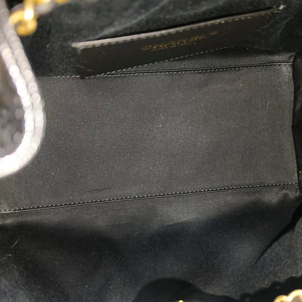 CHANEL 25 Small Quilted Grained Calfskin Black