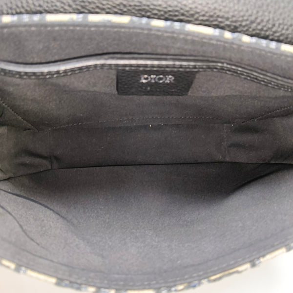 Saddle Mini Lona Monograma Negro
