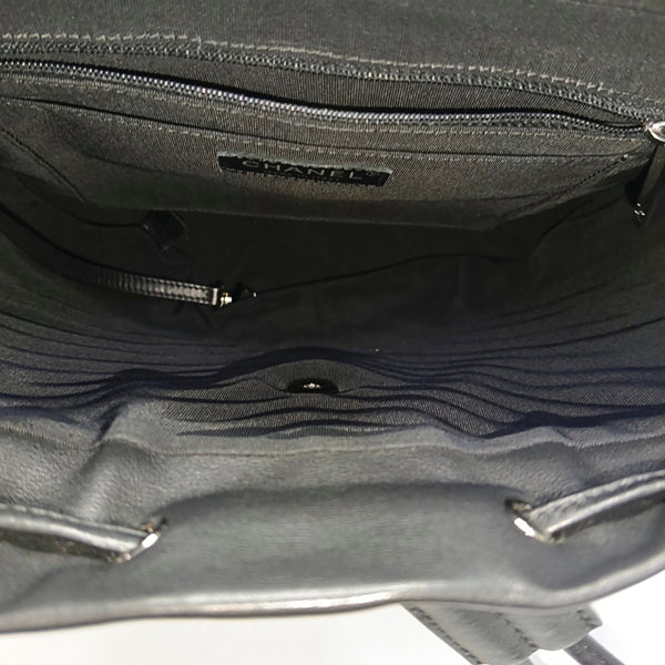 Chevron Calfskin Backpack Black