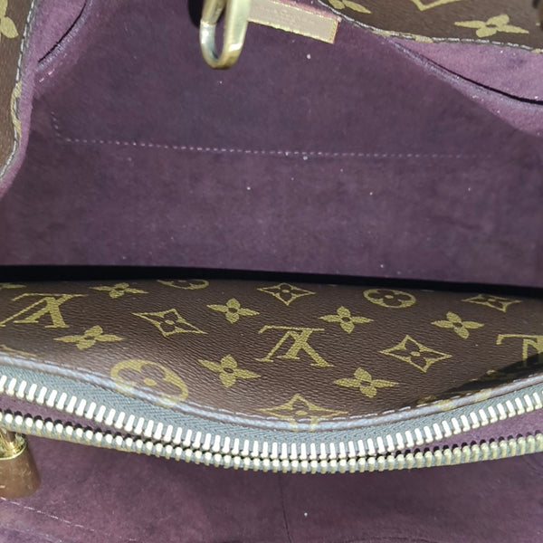 MONTAIGNE GM Monogram Coated Canvas Brown