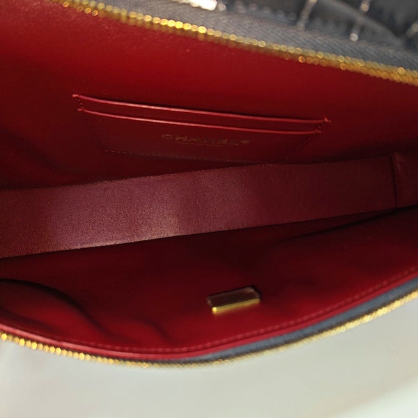 Quilted Calfskin Shoulder Bag Blue