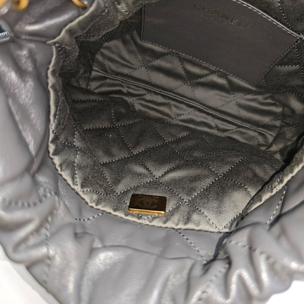CHANEL 22 Mini Quilted Calfskin Gray