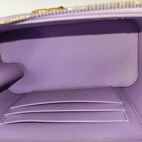 VANITY CASE Small Quilted Grained Calfskin Purple