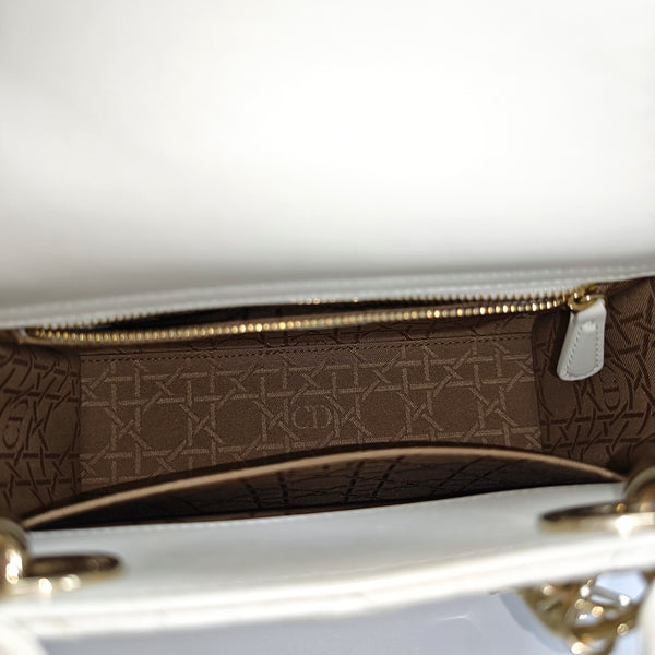 Lady Dior Small Cannage Lambskin White