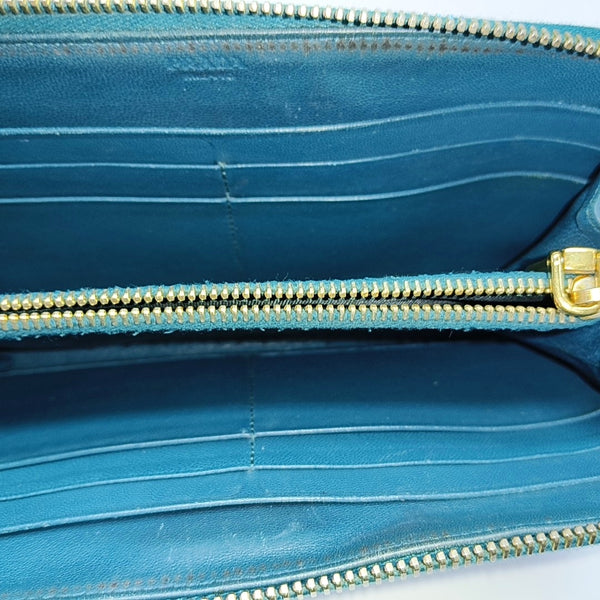 Zippy Wallet Saffiano Calfskin Blue Wallet