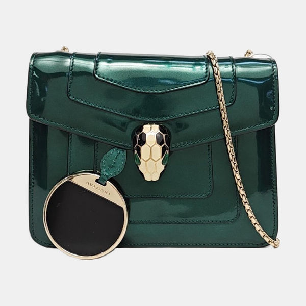 SERPENTI FOREVER Small Quilted Patent Leather Green