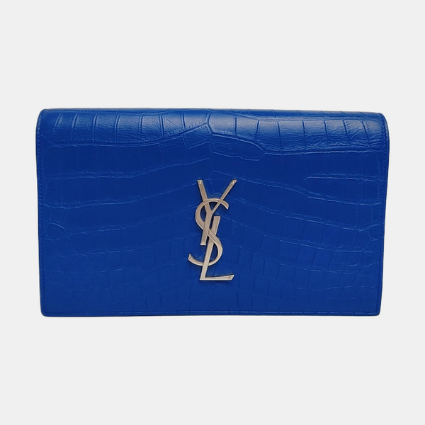 Authenticated pre-owned KATE Medium Calfskin Blue - Clutch at Looply