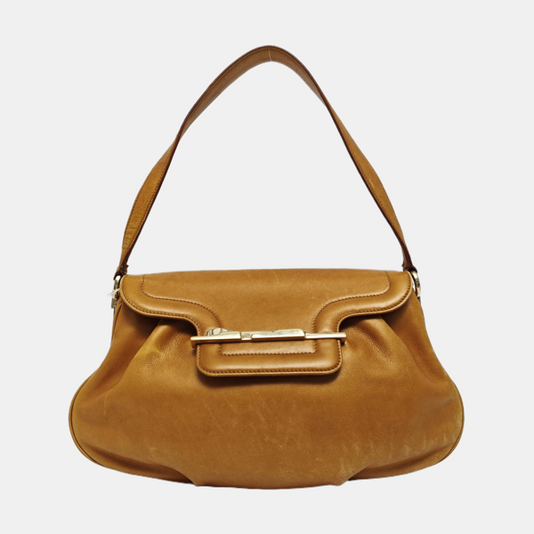 Calfskin Shoulder Bag Brown