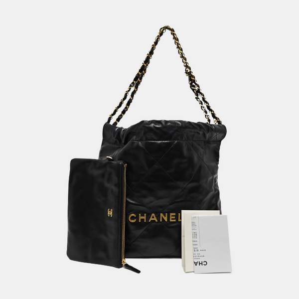 CHANEL 22 Small Quilted Calfskin Black