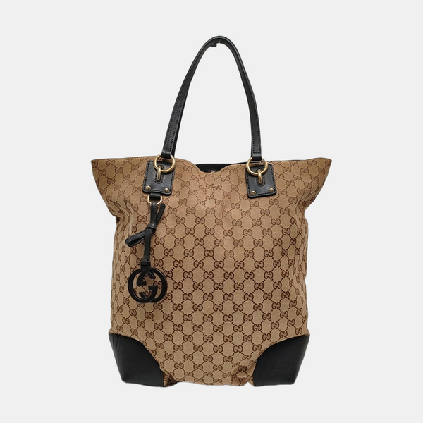 Monogram Canvas Tote Bag Brown