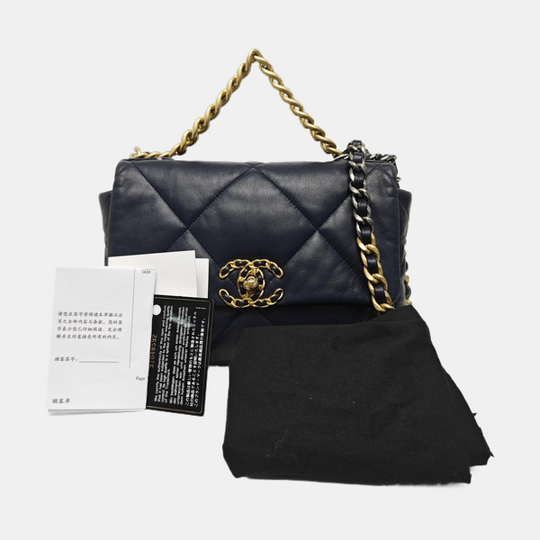 CHANEL 19 Small Quilted Lambskin Blue