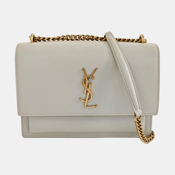 SUNSET Medium Calfskin White