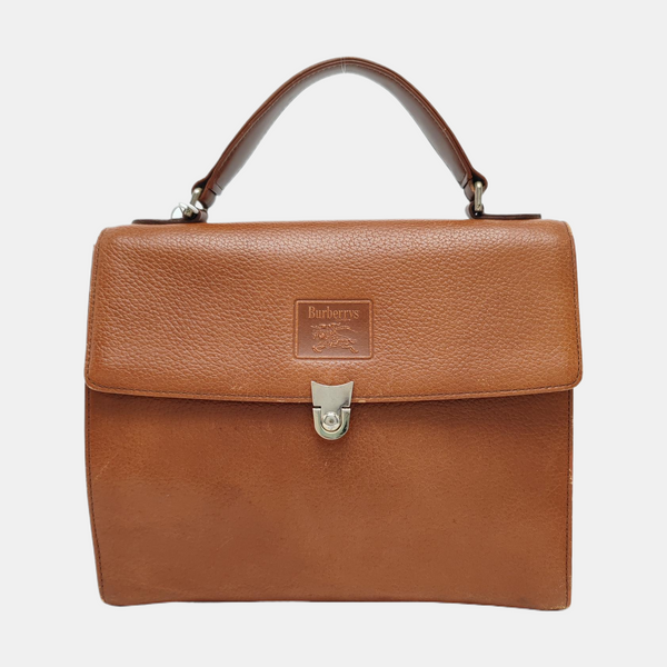 Calfskin Top Handle Bag Brown