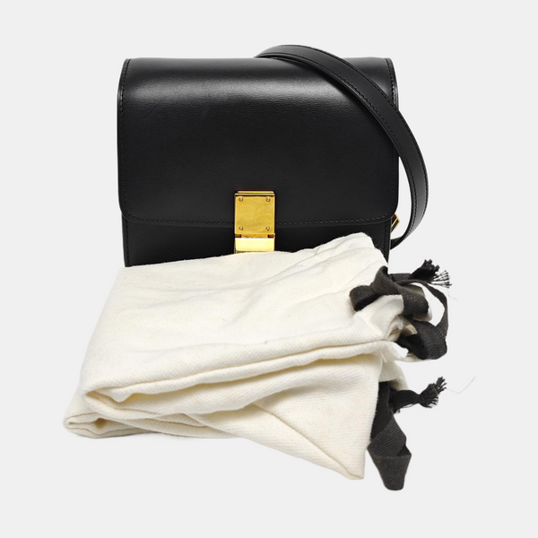 Authenticated pre-owned CLASSIC BOX Mini Calfskin Black - Shoulder Bag at Looply