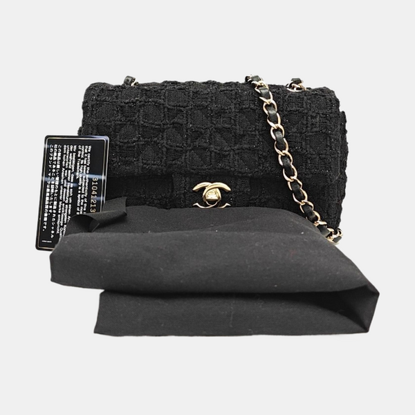 CLASSIC FLAP Mini Quilted Fabric Black