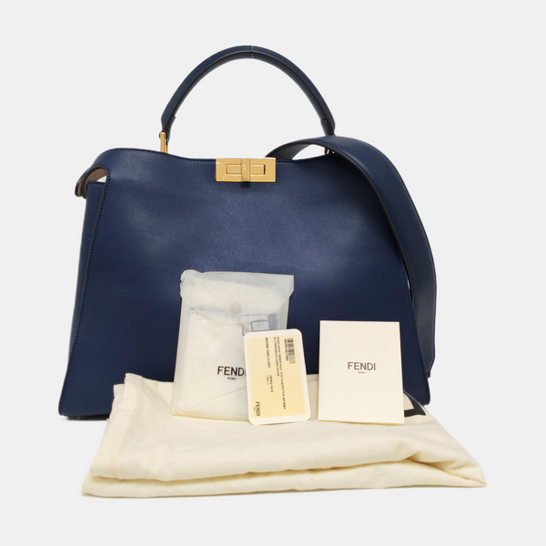 Authenticated pre-owned Peekaboo Essential Calfskin Blue - Shoulder Bag at Looply