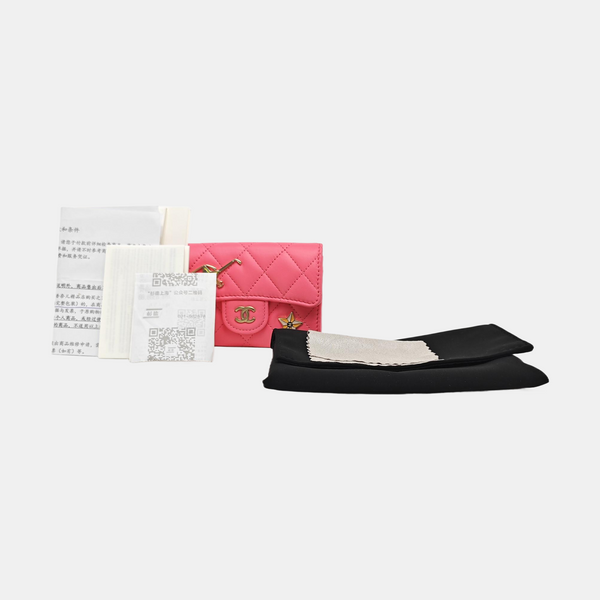 CLASSIC FLAP Quilted Lambskin Red Wallet