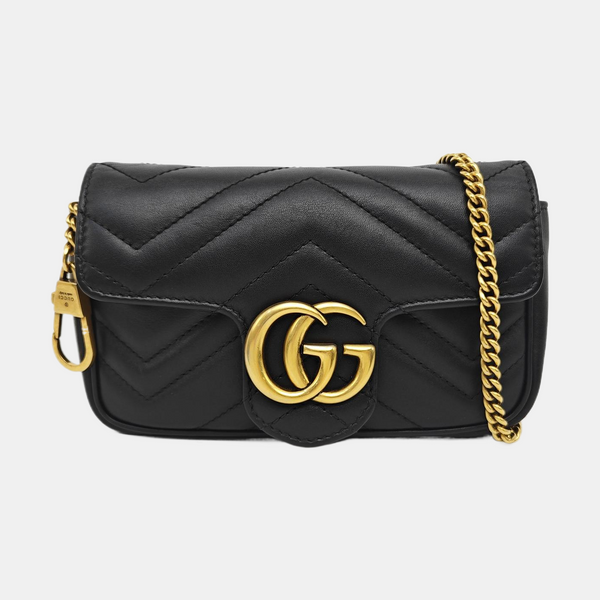 GG Marmont Mini Quilted Calfskin Black